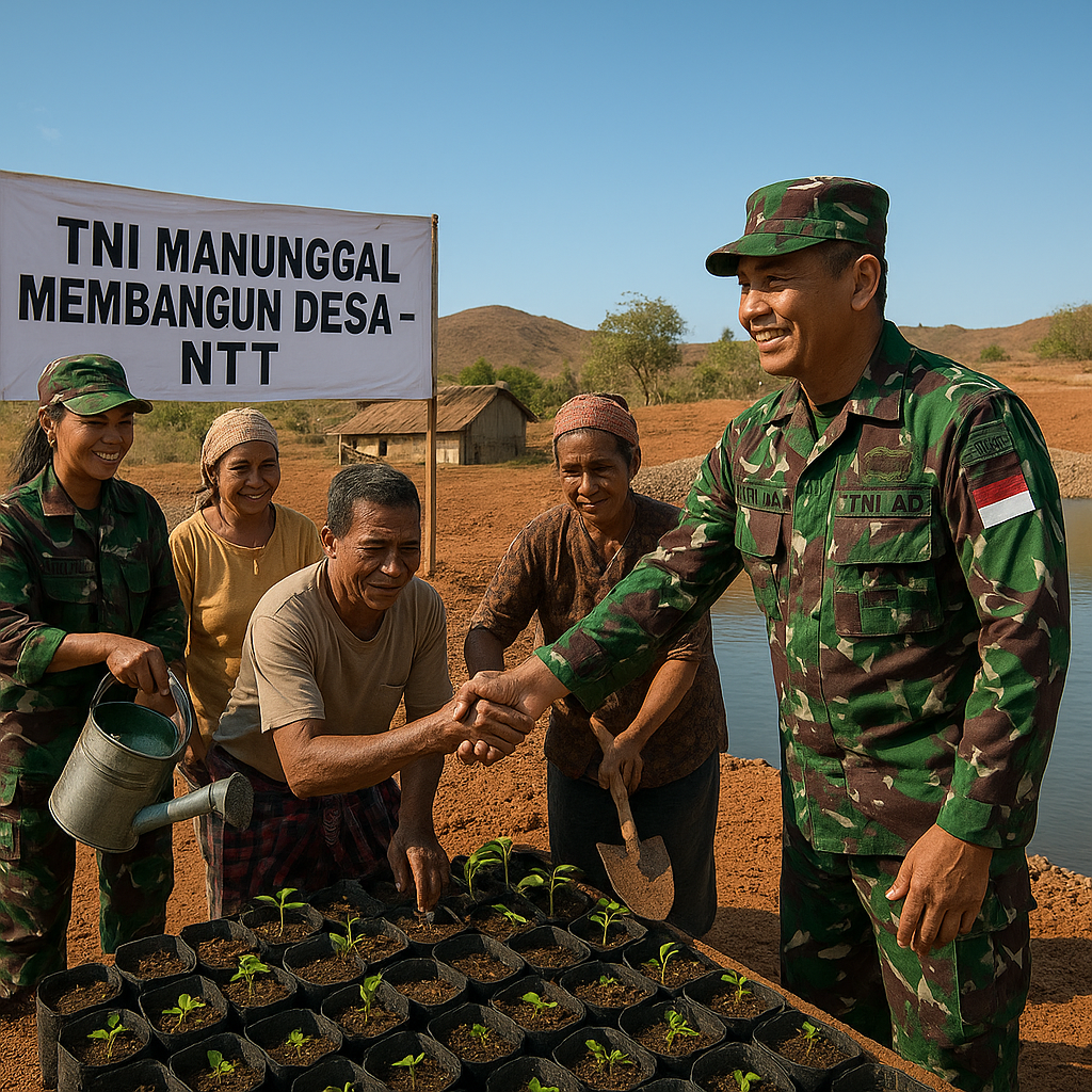TNI AD Kolaborasi dengan Masyarakat Bangun Embung dan Kebun Bibit di NTT