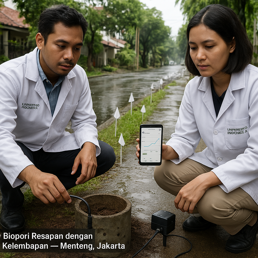 Inovasi Biopori Resapan dengan Sensor Kelembapan Cegah Banjir di Jakarta