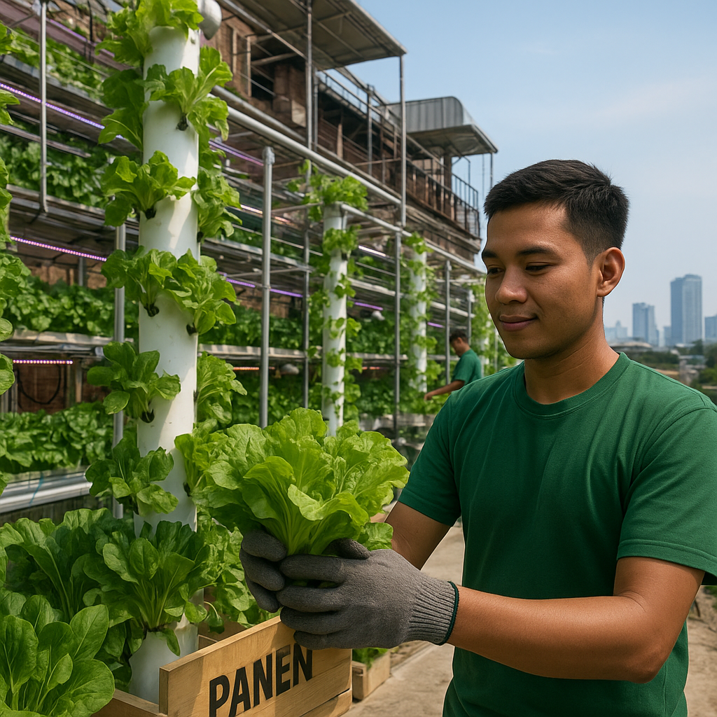 Urban Farming Vertikal di Atas Lahan Terbatas Jakarta Hasilkan 3 Ton Sayur per Bulan