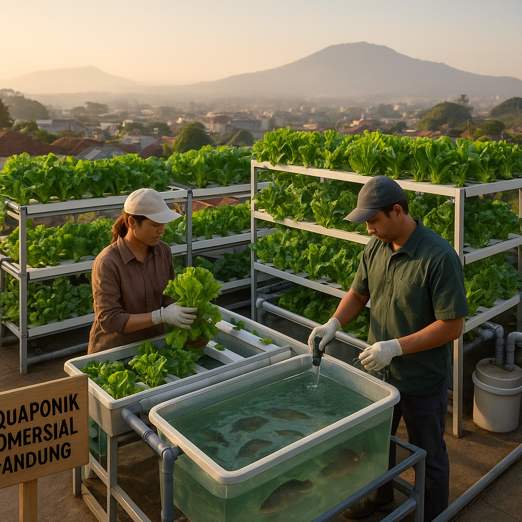 Penerapan Aquaponik Skala Komersial di Lahan Sempit Bandung Tingkatkan Produksi Sayur dan Ikan