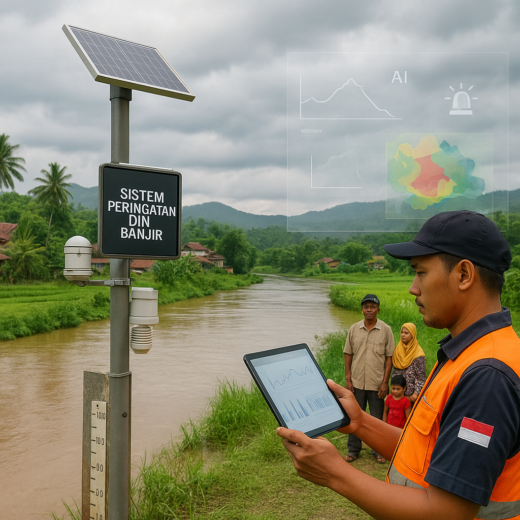 Sistem Peringatan Dini Banjir Berbasis AI dan Sensor di Daerah Aliran Sungai