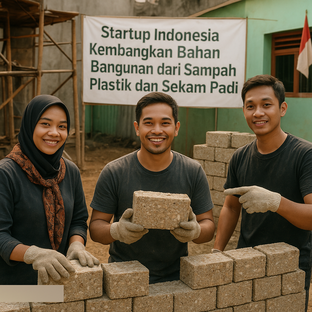 Startup Indonesia Kembangkan Bahan Bangunan dari Sampah Plastik dan Sekam Padi