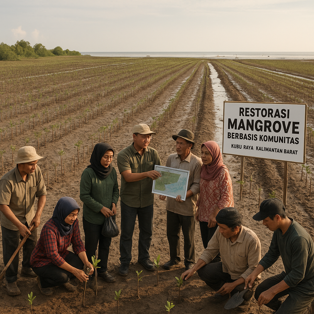 Restorasi Mangrove Berbasis Komunitas di Kalimantan Barat: Perlindungan Pesisir dan Ekonomi Lokal