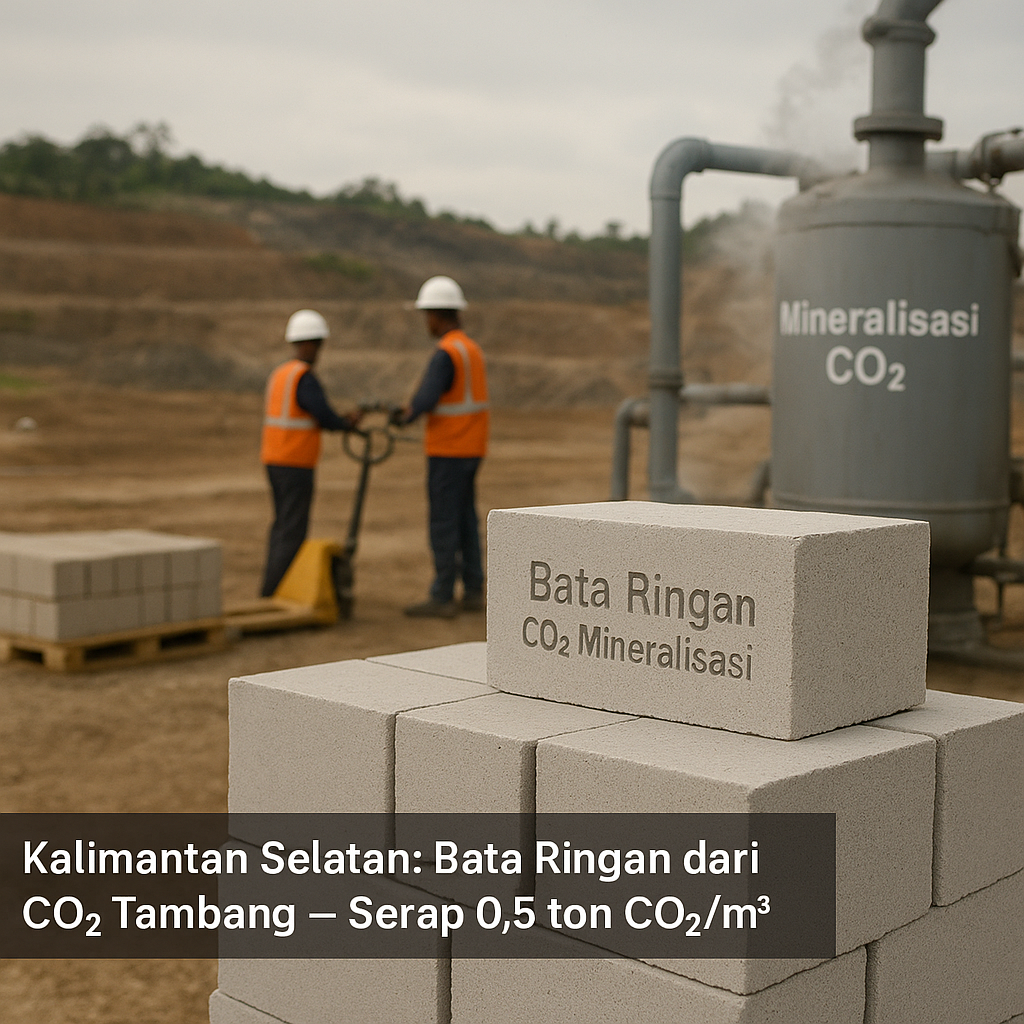 Pemanfaatan Karbon Dioksida Tambang untuk Bikin Bata Ringan Ramah Lingkungan