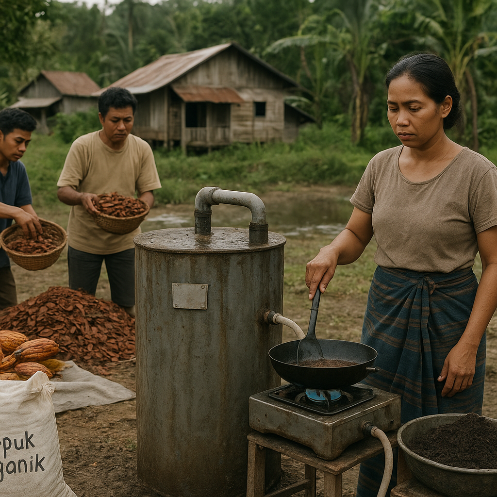 Desa di Sulawesi Tengah Kembangkan Biogas dari Limbah Kakao untuk Listrik dan Pupuk