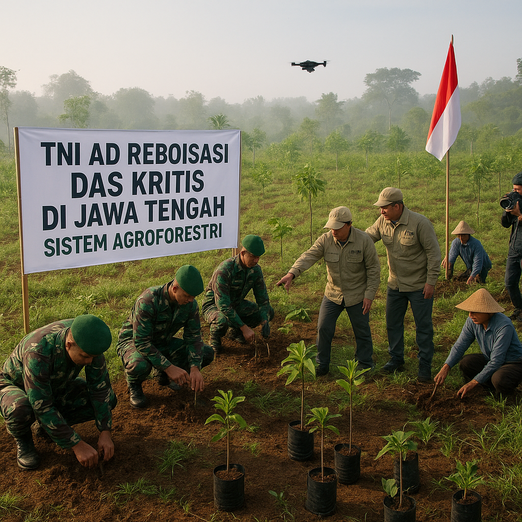 TNI AD Reboisasi DAS Kritis di Jawa Tengah dengan Sistem Agroforestri