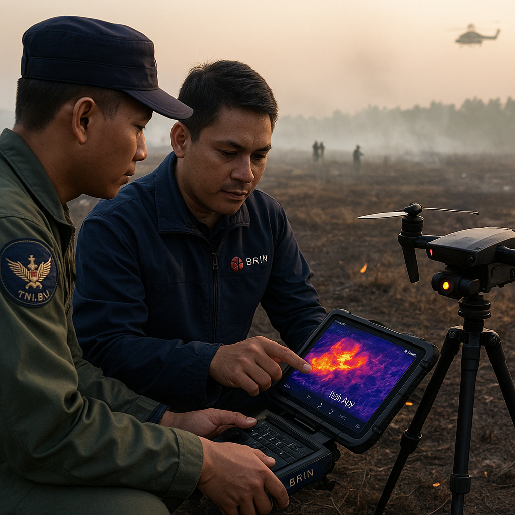 TNI AU dan BRIN Pantau Titik Api dengan Drone Thermal untuk Cegah Karhutla