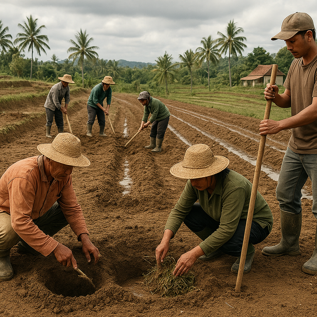 Petani di Lamsel Manfaatkan Biopori dan Rorak Tangani Erosi dan Kekeringan