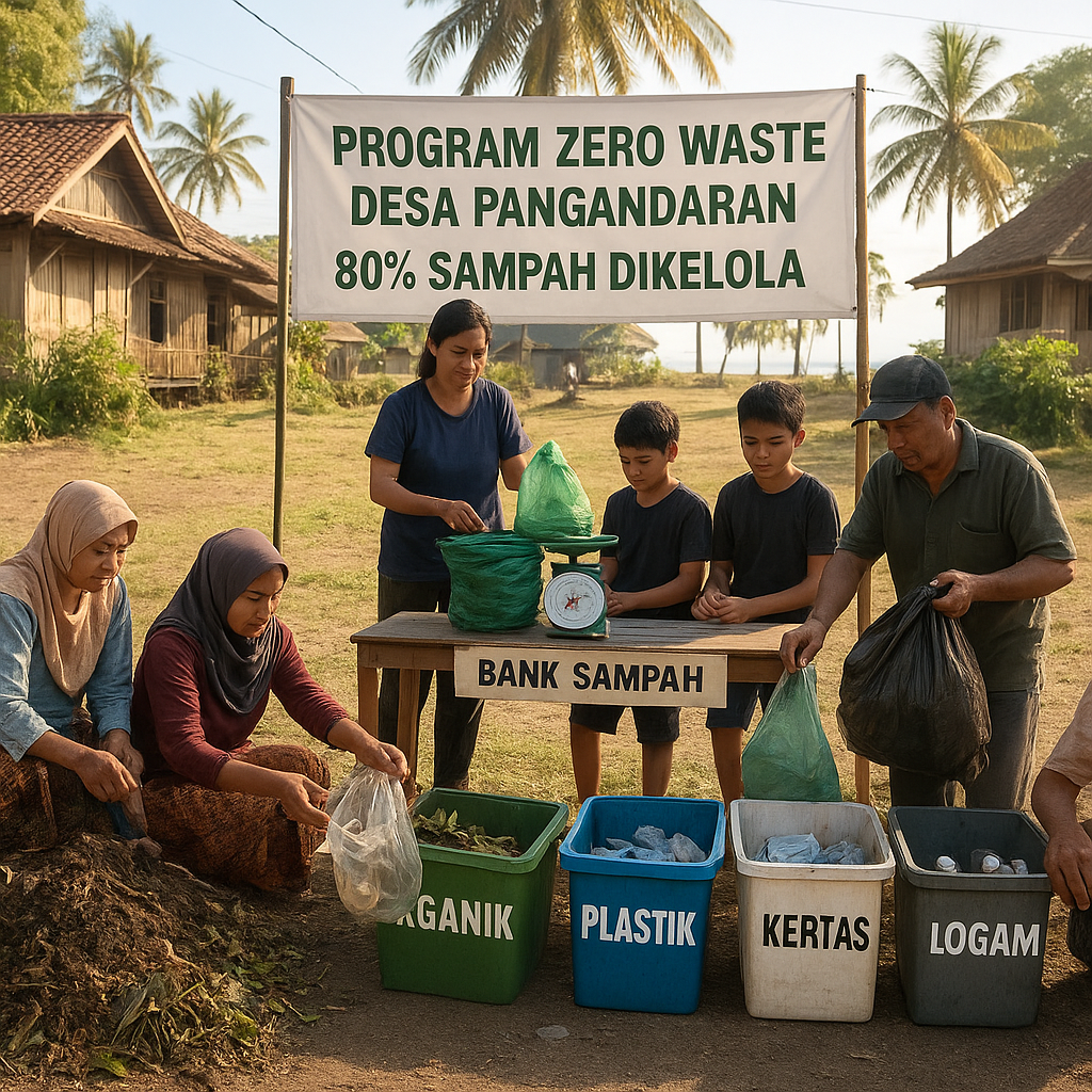 Program "Zero Waste" di Desa Pangandaran Sukses Kelola 80% Sampah Rumah Tangga Secara Mandiri