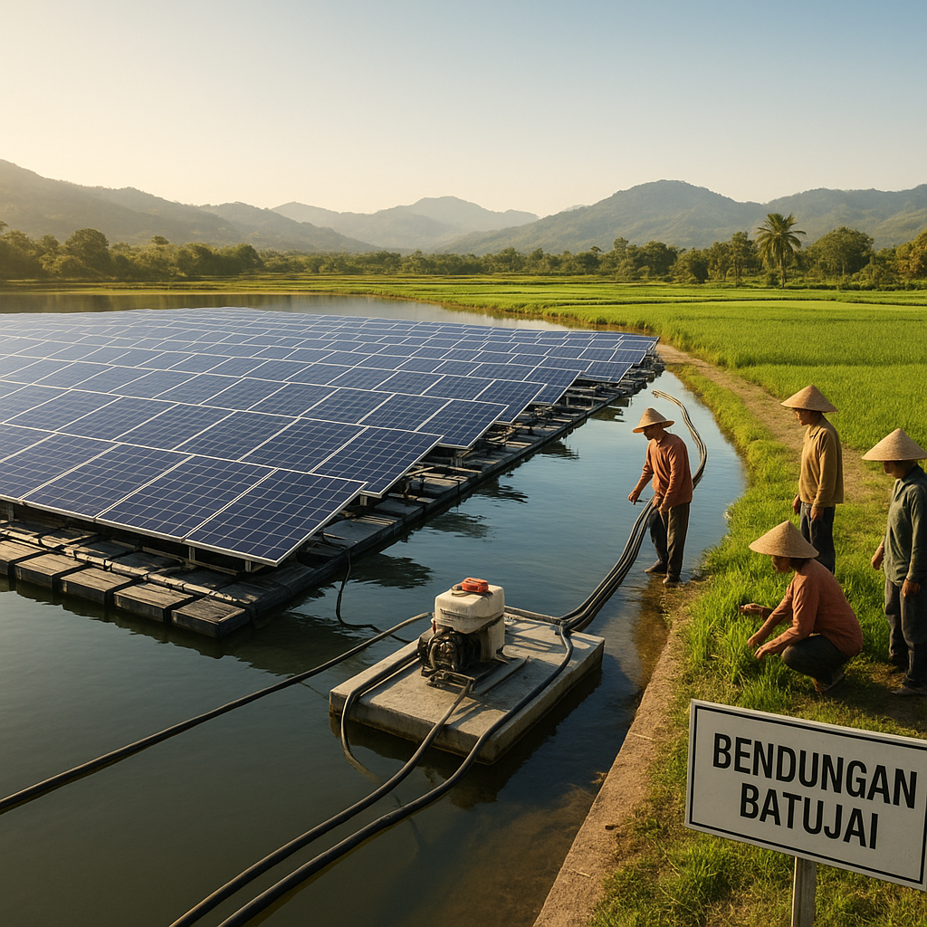 Panel Surya Apung di Bendungan untuk Irigasi Hemat Air Petani di Lombok