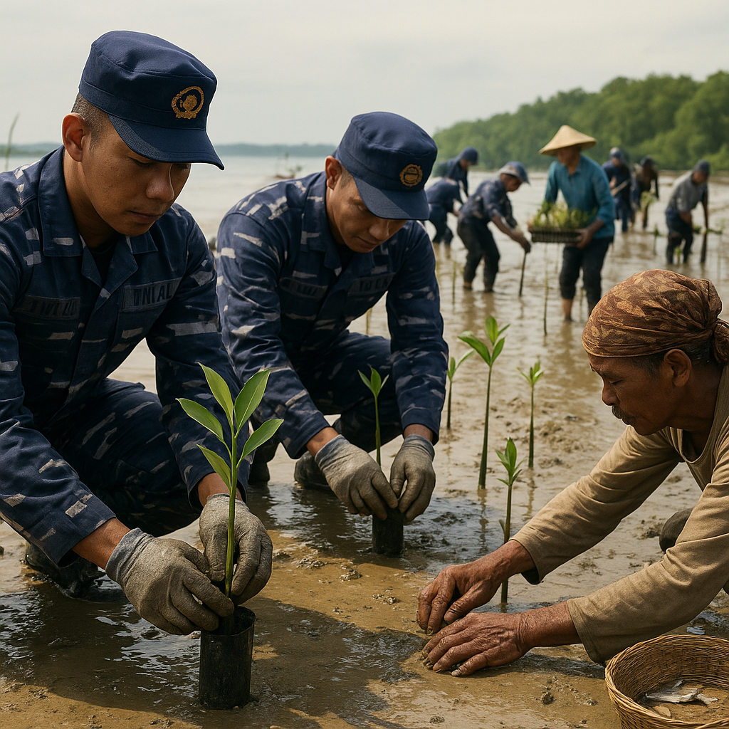 TNI AL Tanam Mangrove untuk Ketahanan Pangan Pesisir di Kalimantan Timur