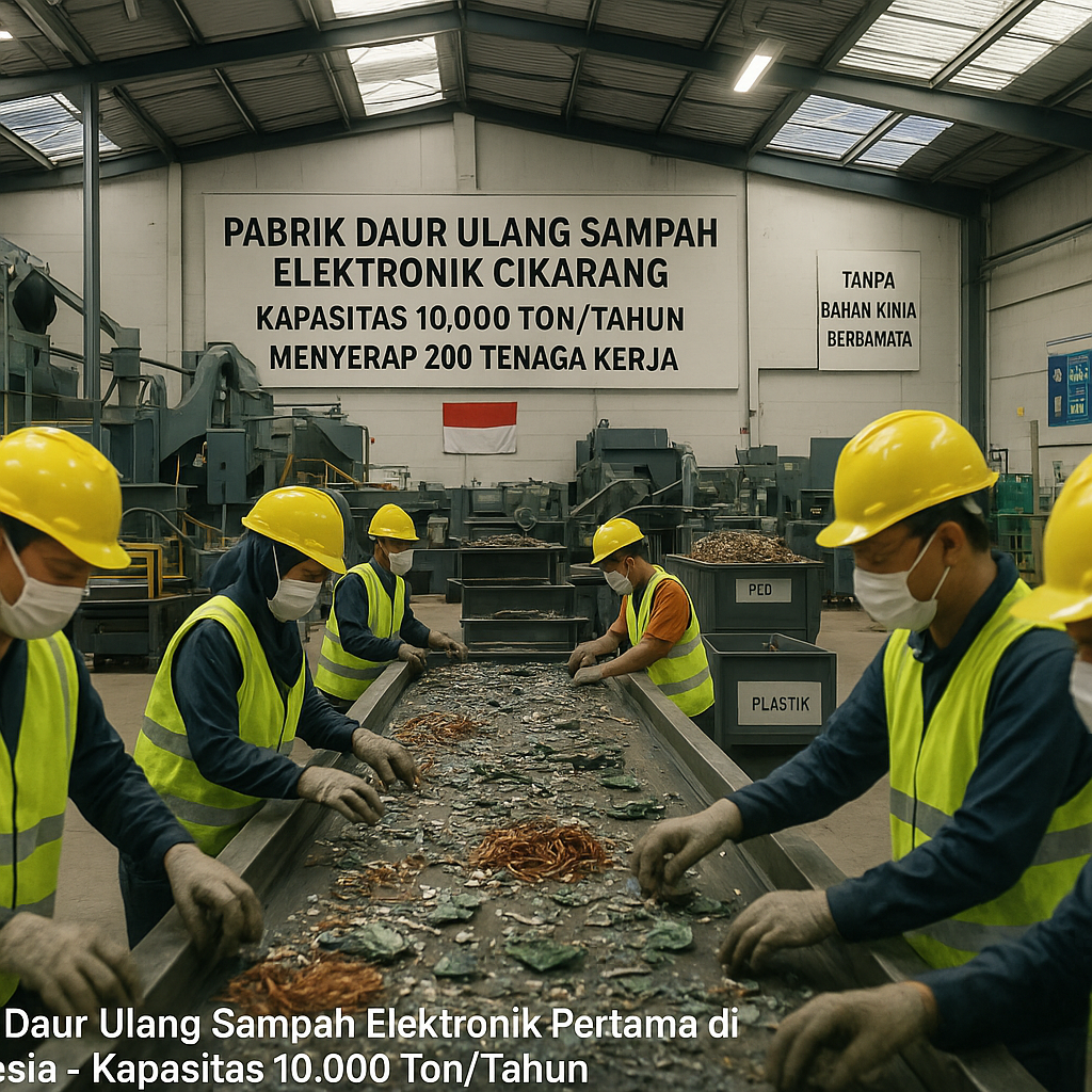 Pabrik Daur Ulang Sampah Elektronik Pertama di Indonesia Berkapasitas 10.000 Ton/Tahun