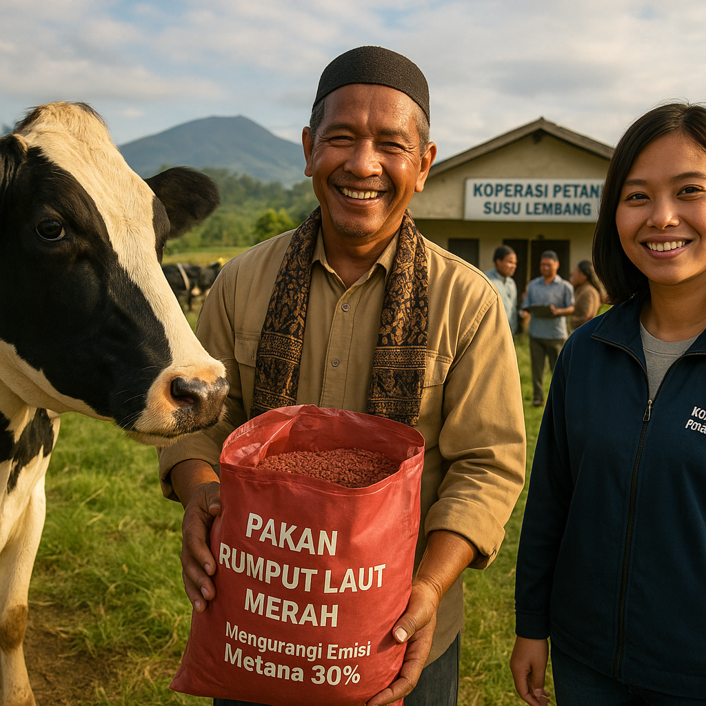 Petani Susu Sapi di Bandung Beralih ke Pakan yang Mengurangi Emisi Metana 30%