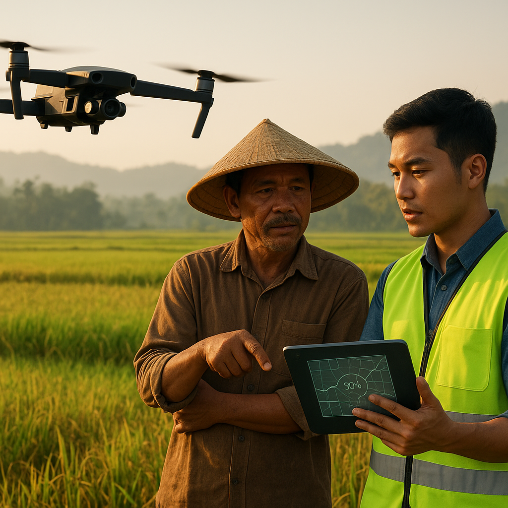 Pertanian Presisi Dipadukan Drone dan AI: Peningkatan Hasil Padi hingga 30% di Lahan Suboptimal