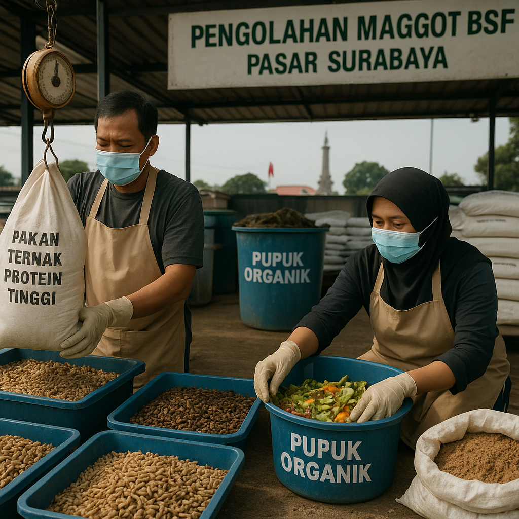 Maggot BSF Ubah Sampah Organik Pasar Menjadi Protein Pakan Ternak: Solusi Sirkular di Surabaya