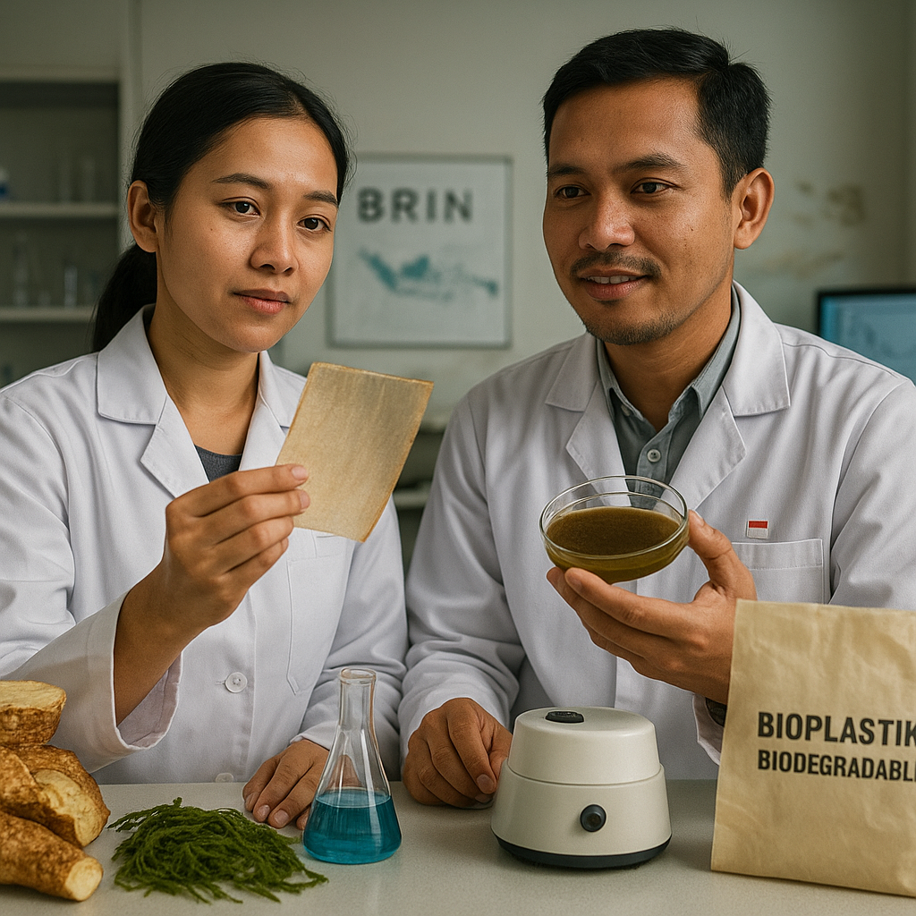 Peneliti BRIN Kembangkan Bioplastik dari Limbah Kulit Singkong dan Rumput Laut
