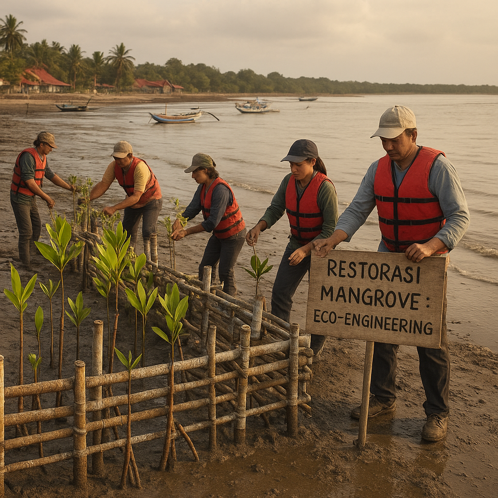 Eco-Engineering Mangrove: Restorasi Pesisir dengan Bambu dan Biorock