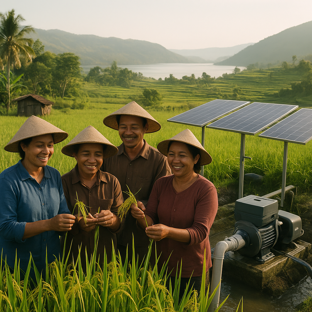 Pompa Air Tenaga Surya Tingkatkan Produksi Padi dan Tekan Emisi di Samosir