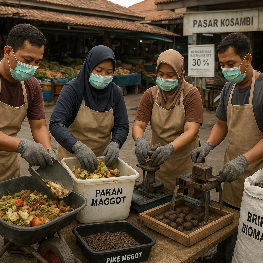 Warga Bandung Olah Sampah Organik Pasar Jadi Biomassa dan Pakan Ternak