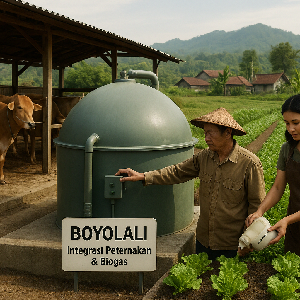Integrasi Peternakan Sapi dengan Biogas dan Pertanian Organik di Boyolali
