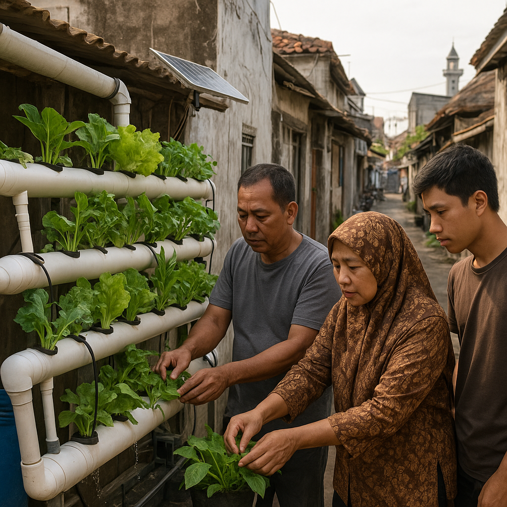 Taman Vertikal untuk Ketahanan Pangan di Pemukiman Padat Surabaya