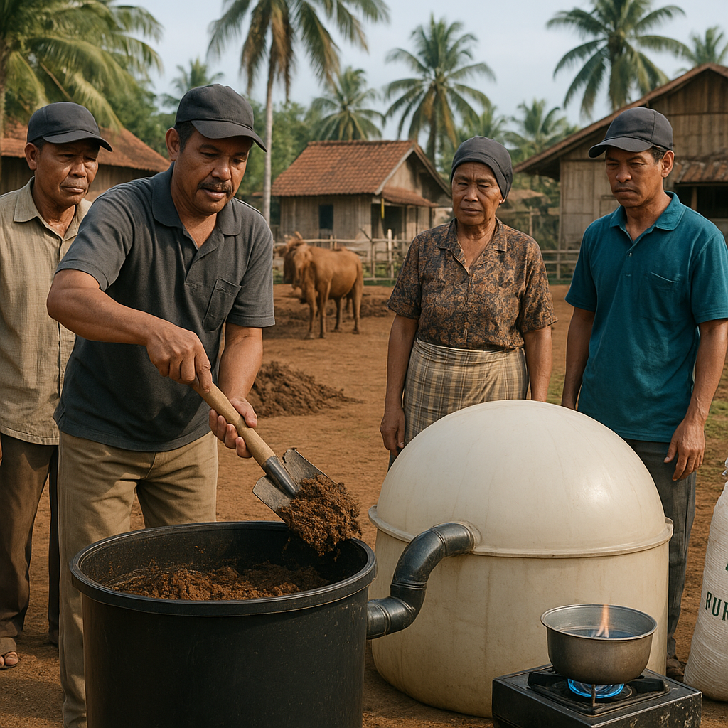 Biogas dari Limbah Peternakan Sapi untuk Energi Bersih di Desa Sulawesi Selatan
