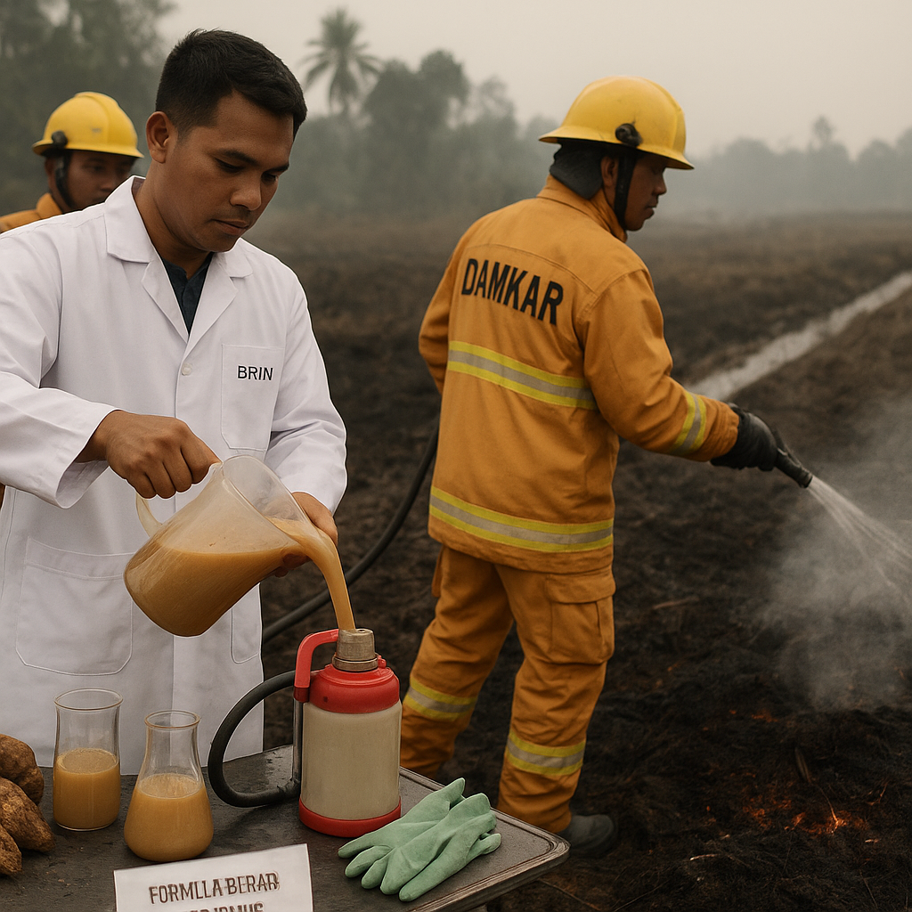 Inovasi BRIN: Formula Berbasis Singkong Efektif Padamkan Api Lahan Gambut