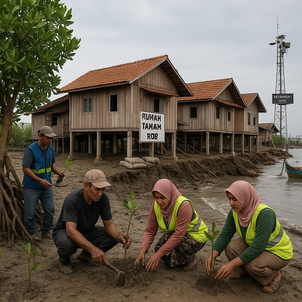 Kampung Iklim di Demak: Integrasi Mangrove, Rumah Tahan Rob, dan Sistem Peringatan Dini