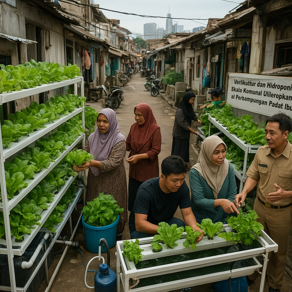 Vertikultur dan Hidroponik Skala Komunal Diterapkan di Perkampungan Padat Ibu Kota