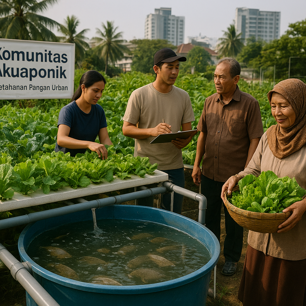 Sistem Akuaponik Skala Komunitas untuk Ketahanan Pangan Urban