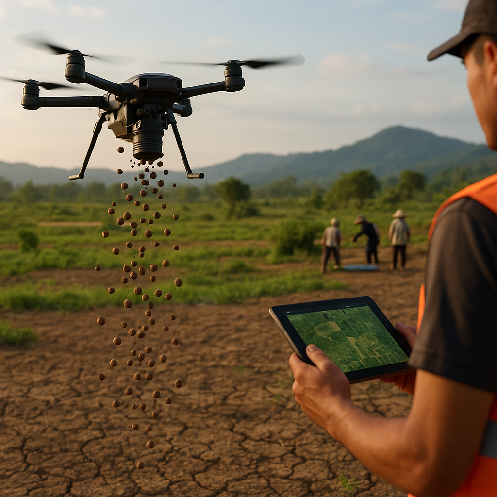 Drone Penyebar Benih dan Pemantau Rehabilitasi Lahan Kritis