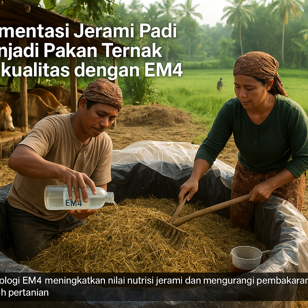 Fermentasi Jerami Padi menjadi Pakan Ternak Berkualitas dengan EM4