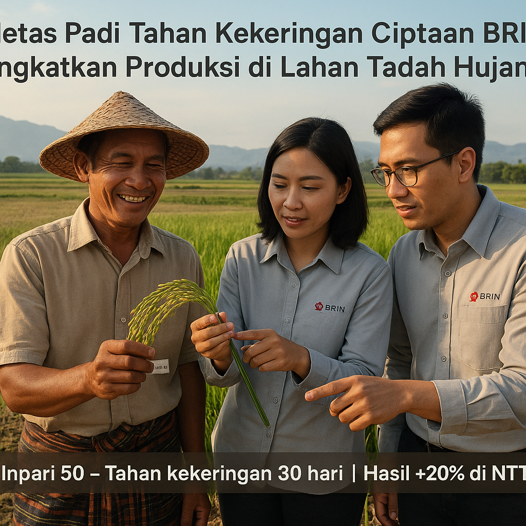 Varietas Padi Tahan Kekeringan Ciptaan BRIN Tingkatkan Produksi di Lahan Tadah Hujan