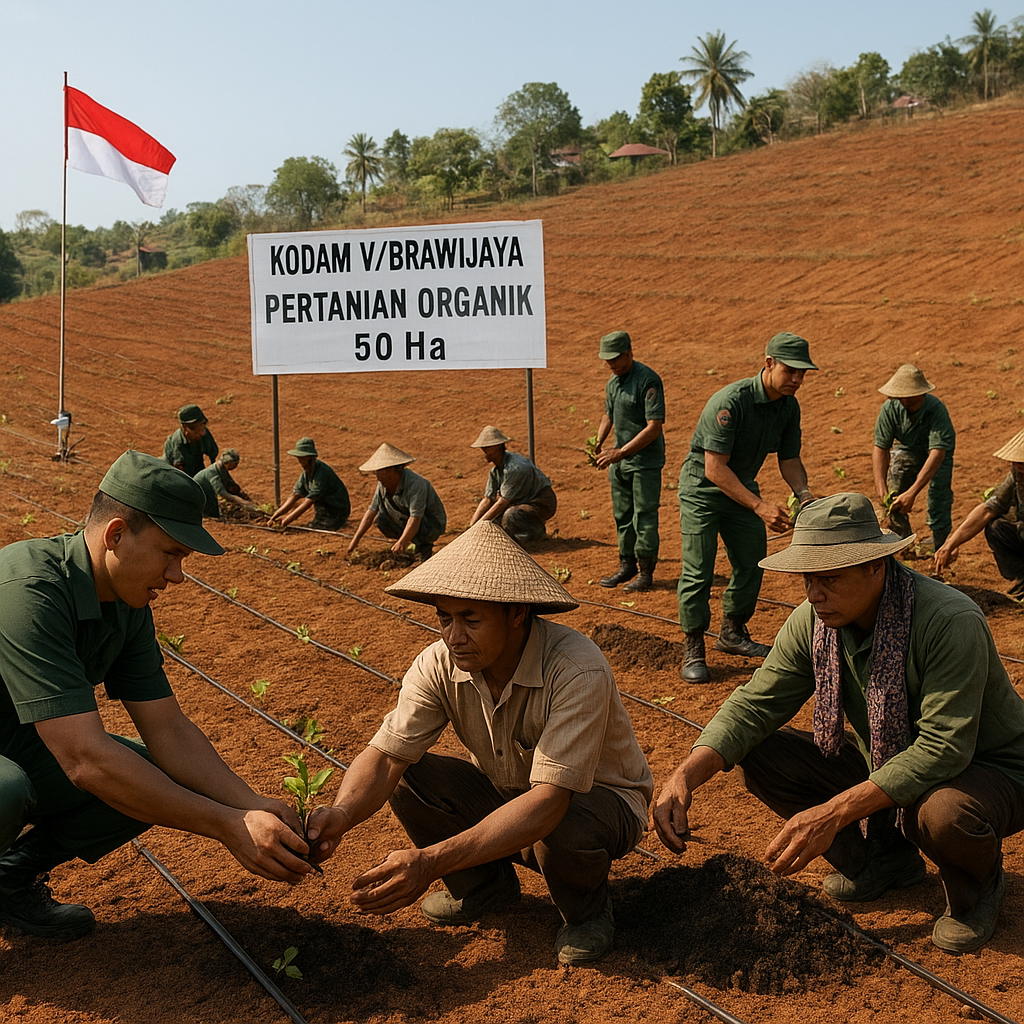 Kodam Brawijaya Kembangkan Pertanian Organik di Lahan Kering