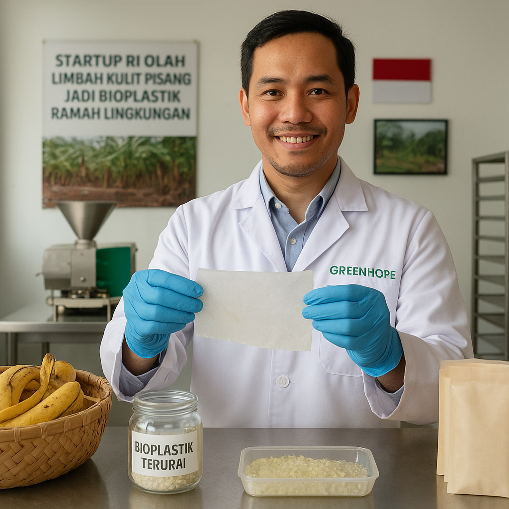 Startup RI Olah Limbah Kulit Pisang Jadi Bioplastik Ramah Lingkungan