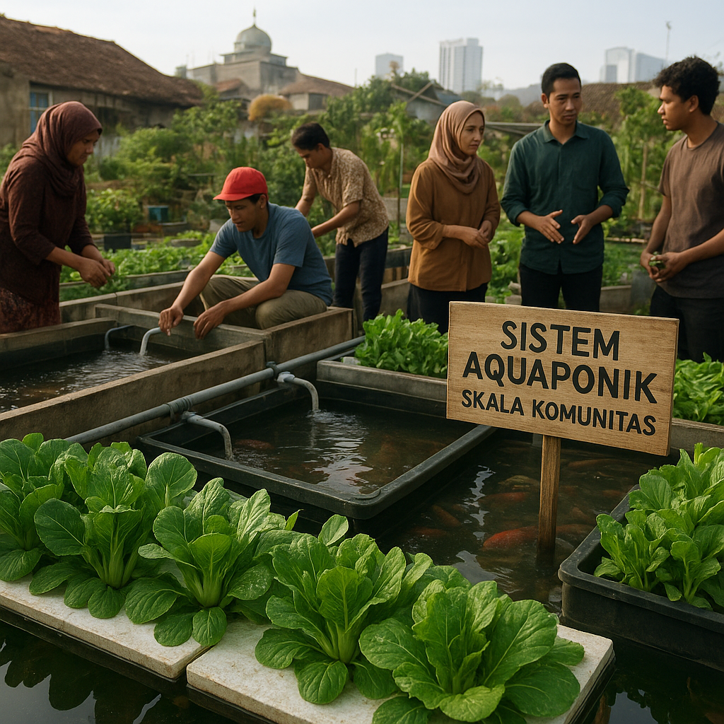 Sistem Aquaponik Skala Komunitas untuk Ketahanan Pangan Urban di Surabaya