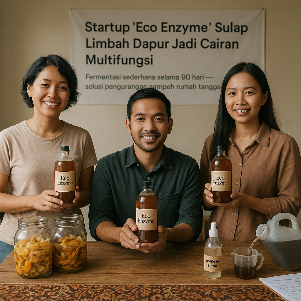Startup 'Eco Enzyme' Sulap Limbah Dapur Jadi Cairan Multifungsi Pembersih dan Pestisida Alami