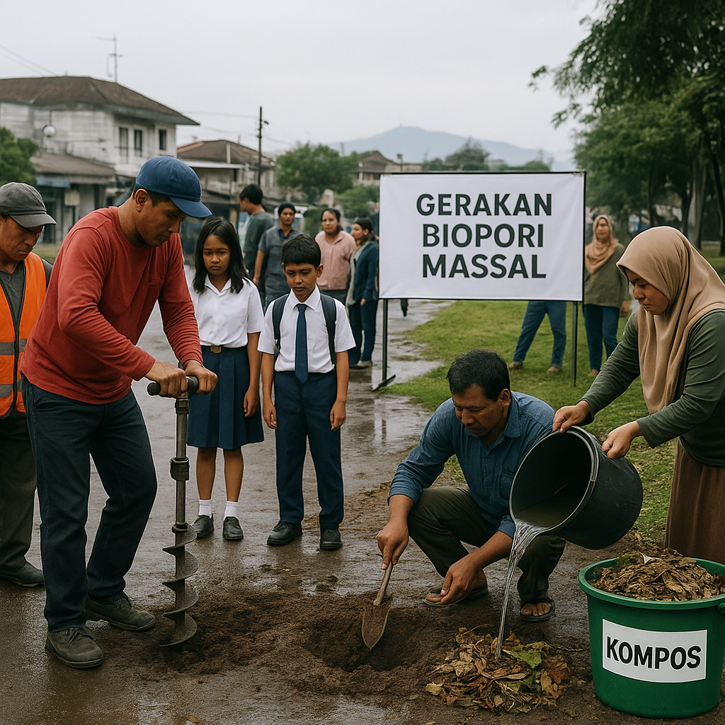 Biopori Massal di Kota Bandung Kurangi Genangan dan Isi Cadangan Air Tanah