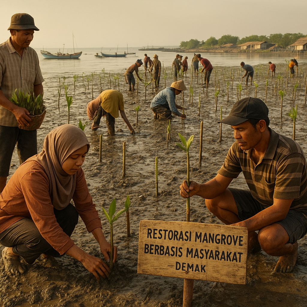 Restorasi Mangrove Berbasis Masyarakat di Demak Pulihkan Ekosistem Pesisir dan Ekonomi Warga