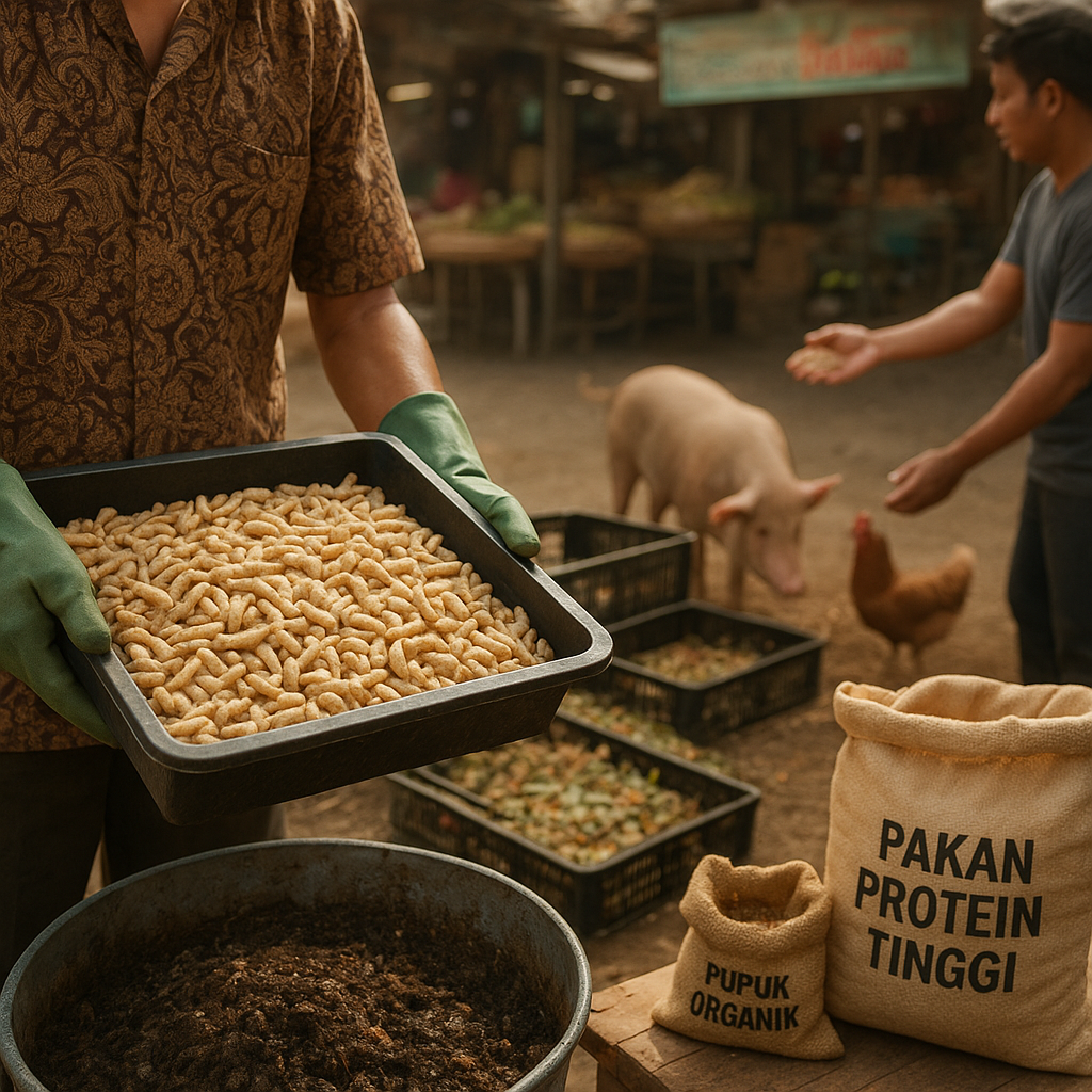 Budidaya Maggot BSF Kelola Sampah Organik dan Hasilkan Pakan Protein Tinggi untuk Peternakan