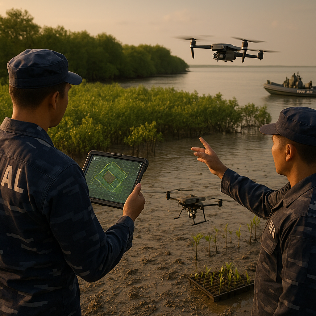 Drone Pemetaan Mangrove & Penanam Bibit: Restorasi Cepat oleh TNI AL