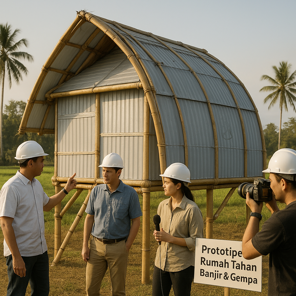 Prototipe Rumah Tahan Banjir & Gempa dari Bambu dan Plastik Daur Ulang
