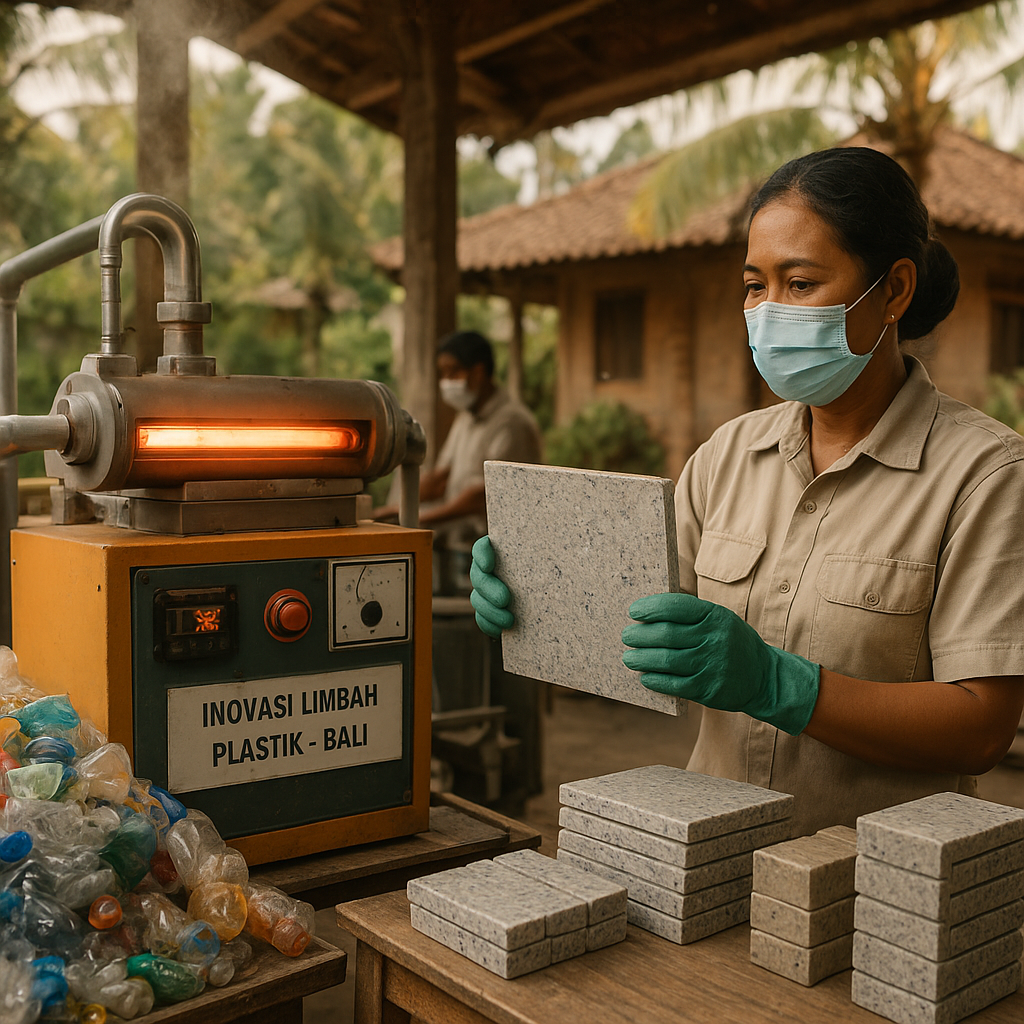 Konversi Limbah Plastik menjadi Bahan Bangunan oleh Inovator Lokal di Bali