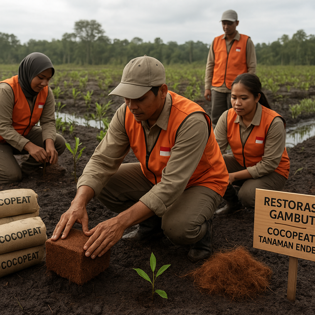 Upaya Restorasi Gambut di Kalimantan dengan Teknologi 'Cocopeat' dan Tanaman Endemik