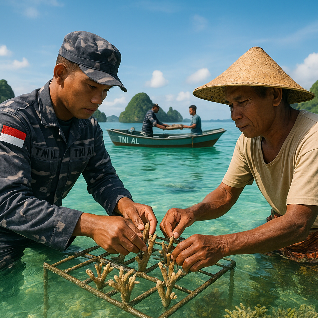 Kolaborasi TNI AL dan Nelayan dalam Program Konservasi Terumbu Karang di Kepulauan Riau