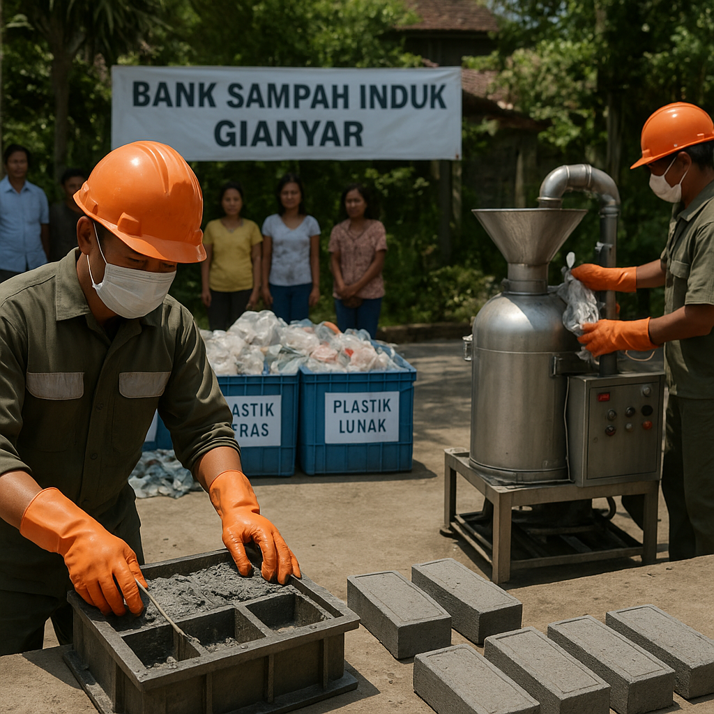 Bank Sampah 'Induk' di Bali Ubah Limbah Plastik Jadi Paving Block dan Bahan Bakar