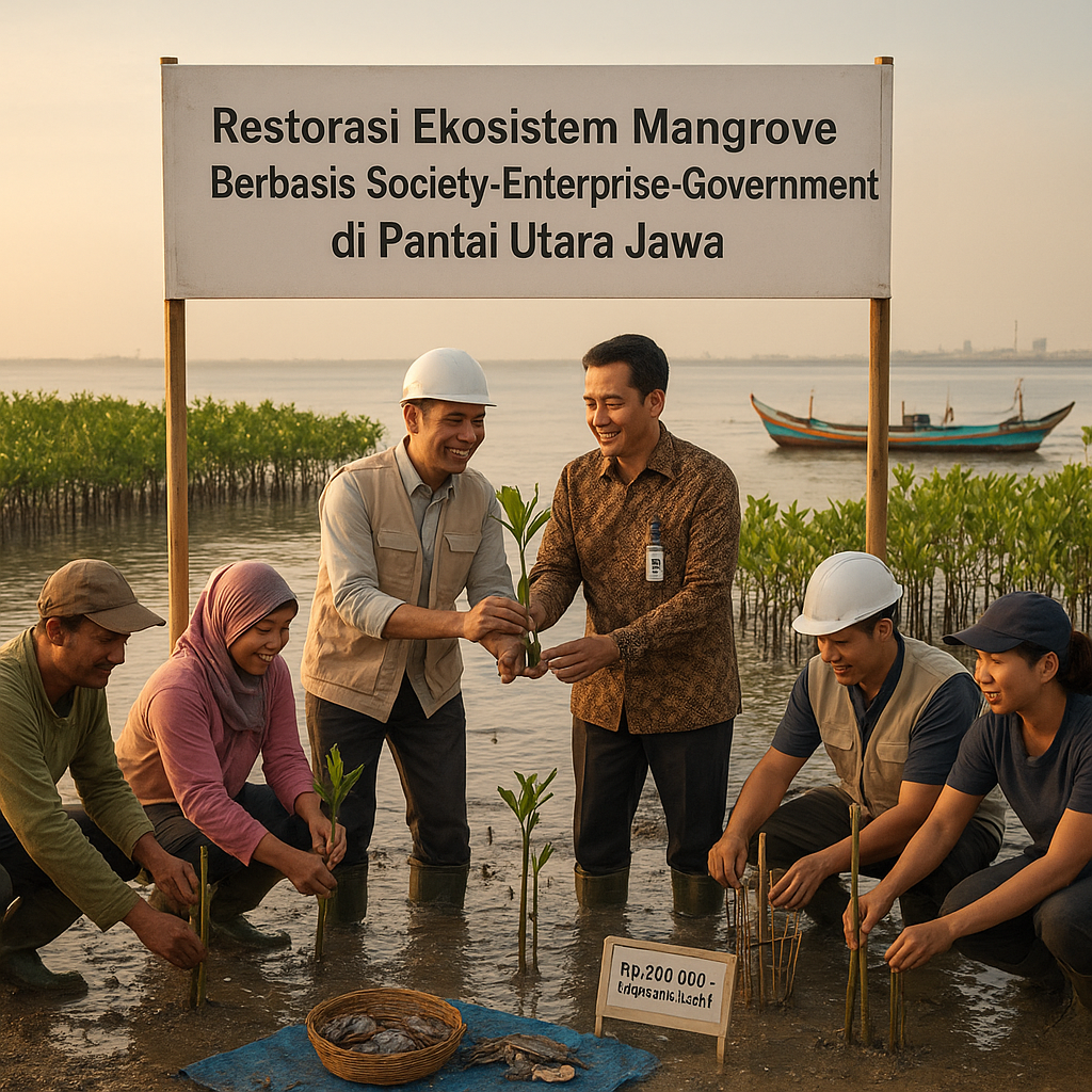Restorasi Ekosistem Mangrove Berbasis Society-Enterprise-Government di Pantai Utara Jawa