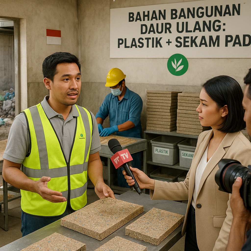 Startup Lokal Kembangkan Bahan Bangunan dari Limbah Plastik dan Sekam Padi, Kurangi Sampah dan Emisi