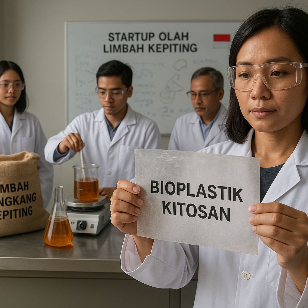 Startup Indonesia Olah Limbah Cangkang Kepiting Jadi Bioplastik Ramah Lingkungan