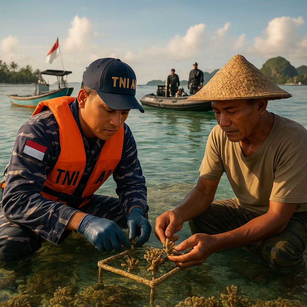 Kolaborasi TNI AL dan Nelayan untuk Konservasi Terumbu Karang di Kepulauan Riau